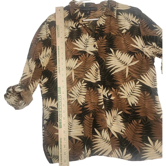 Vintage Josephine Chaus 100% Silk Button Up, Size 14 - Picture 9 of 11